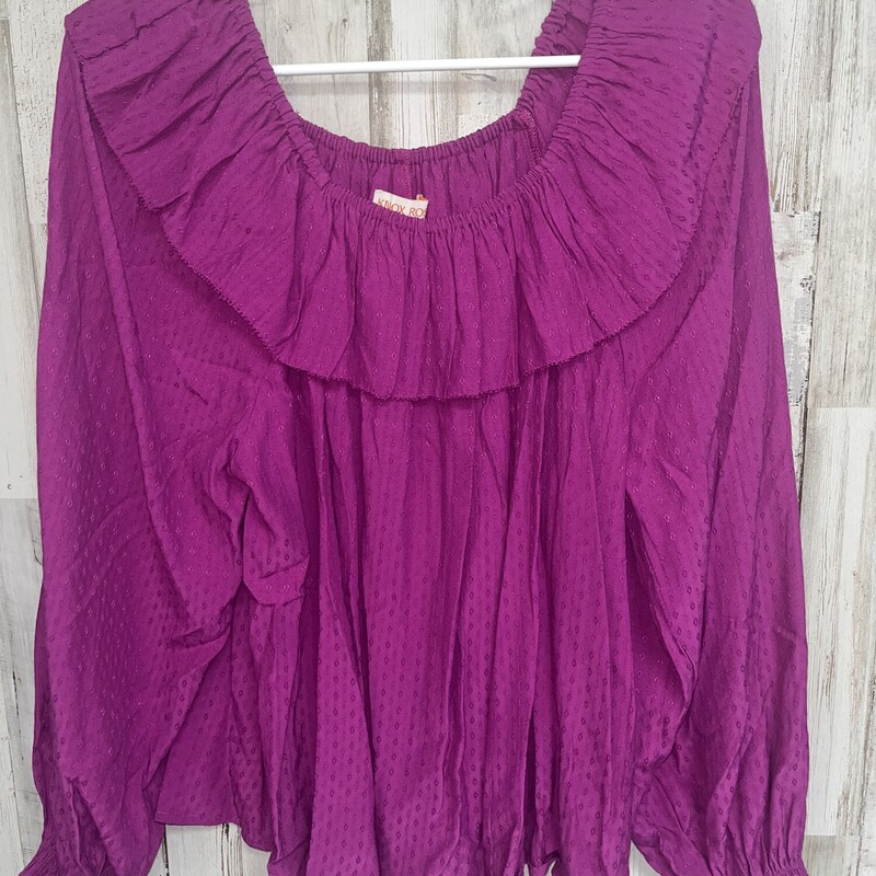 XS Purple Ruffled Blouse, Purple, Size: Ladies XS