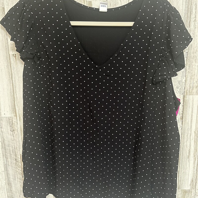 XL Black Dotted Blouse