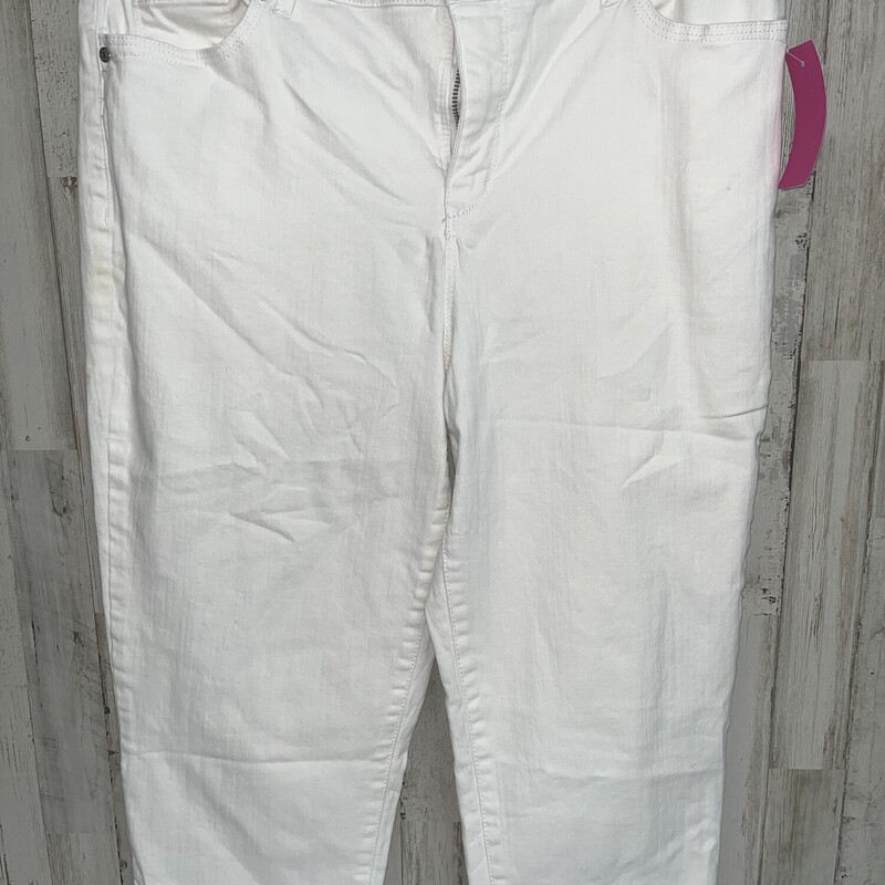 Sz12 White Capri Pants, White, Size: Ladies L