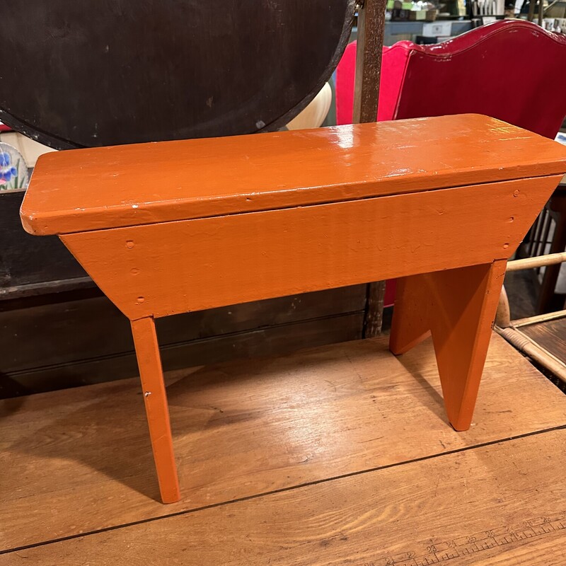 Orange Oblong Stool,
Size: 24x9x16
Sturdy little stool - excellent condition!