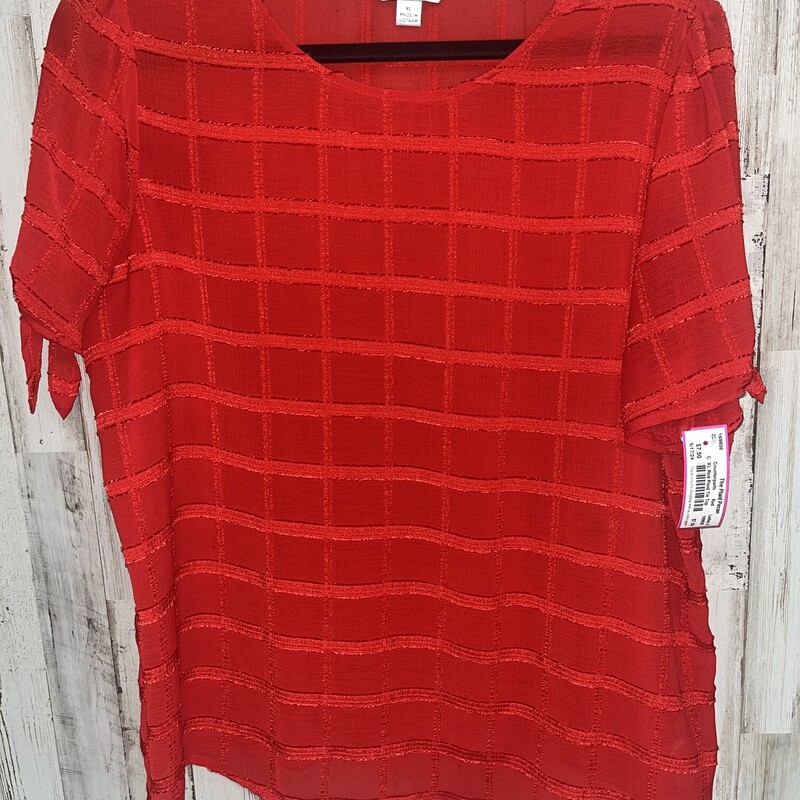 XL Red Plaid Tie Top