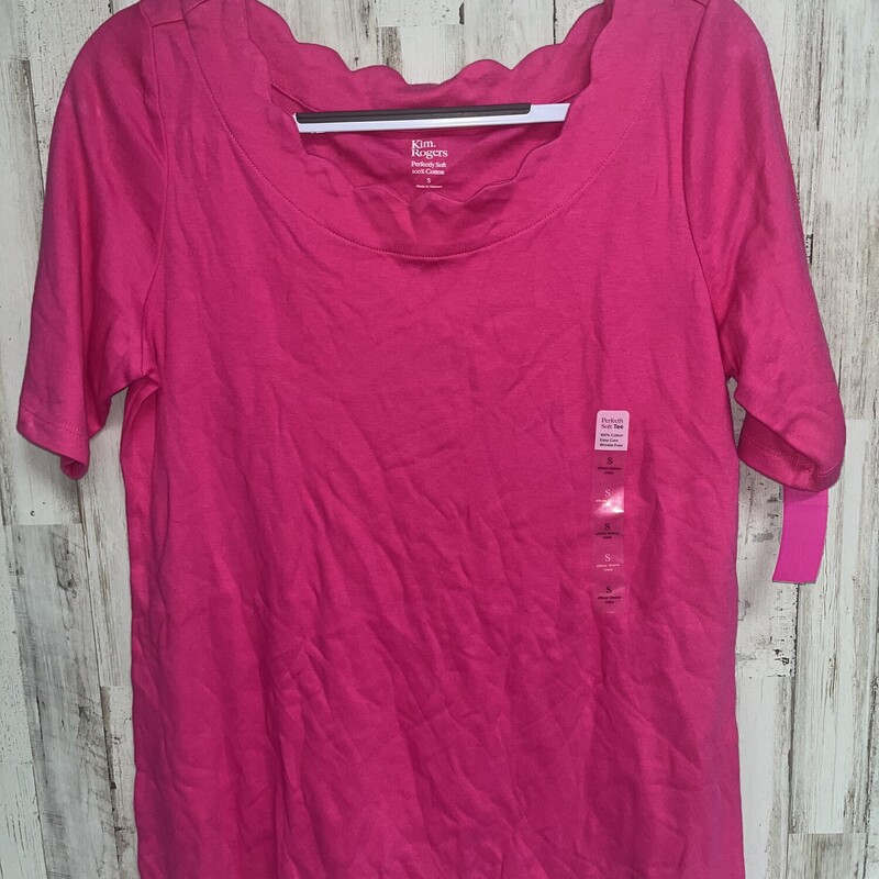 S Hot Pink Ruffle Cut Tee, Pink, Size: Ladies S