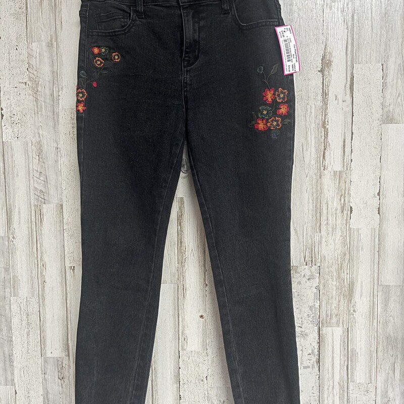 Sz7 Black Embroider Jeans