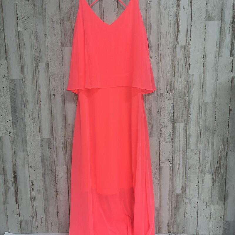 S Neon Pink Sheer Dress