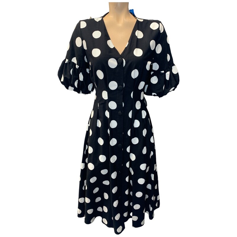 Zara Polka Dots, Blk/whit, Size: S