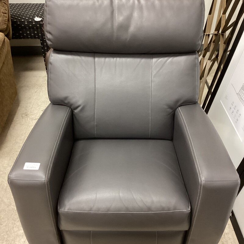 LaZboy Leather Recliner, Charcoal, Manual