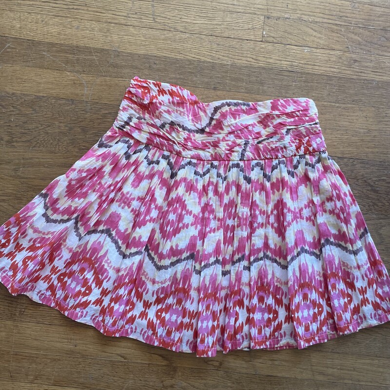 NWT Joe Fresh Pleated Skirt, Orange, Pink, White, Yellow, Size: 10