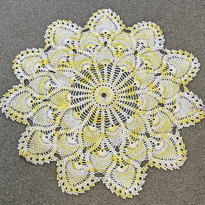 Yellow Crocheted Tablecloth
21 In Round