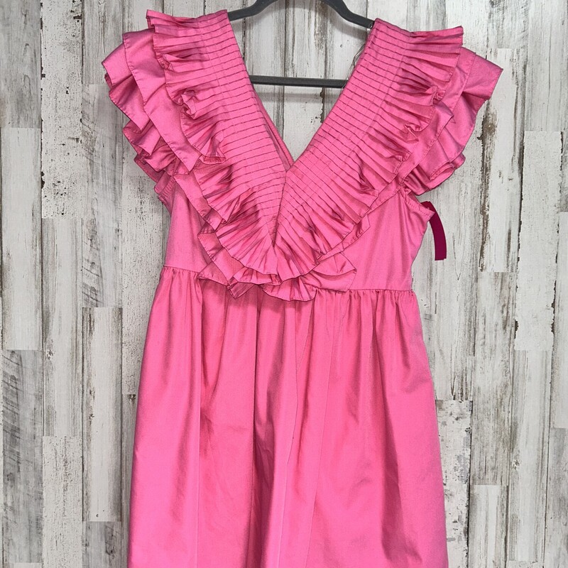 S Hot Pink Ruffle Dress