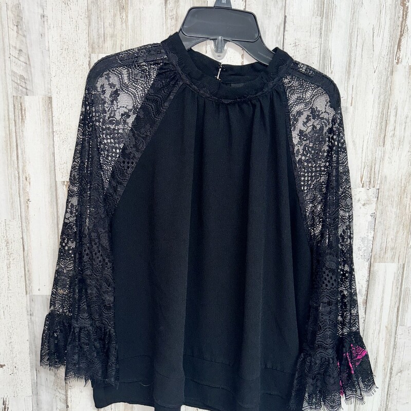 XL Black Lace Sleeve Top