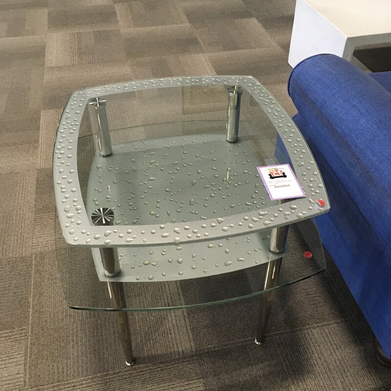 2 Tier Glass End Table