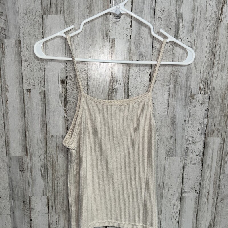 S Beige Ribbed Tank