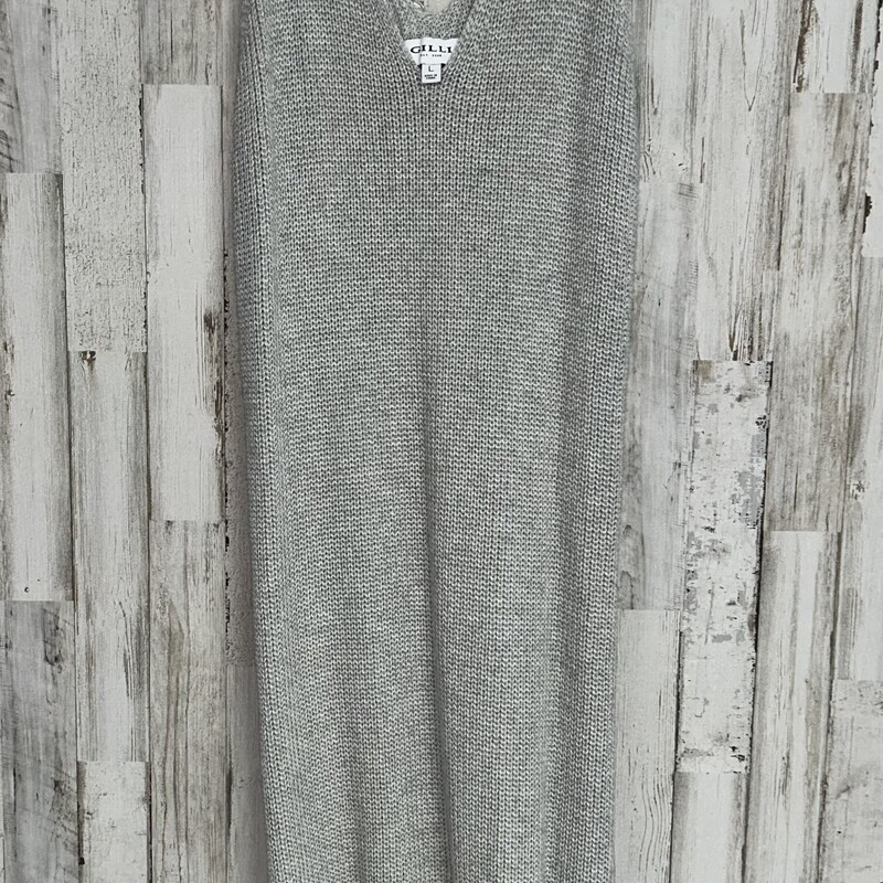 L Grey Knitted Maxi Dress