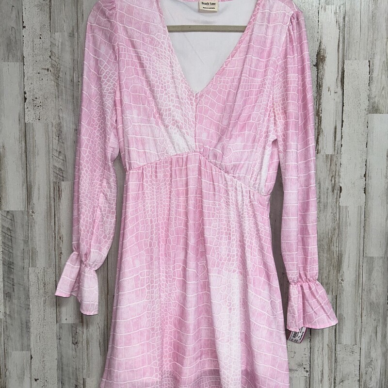 M Lt Pink Print Dress