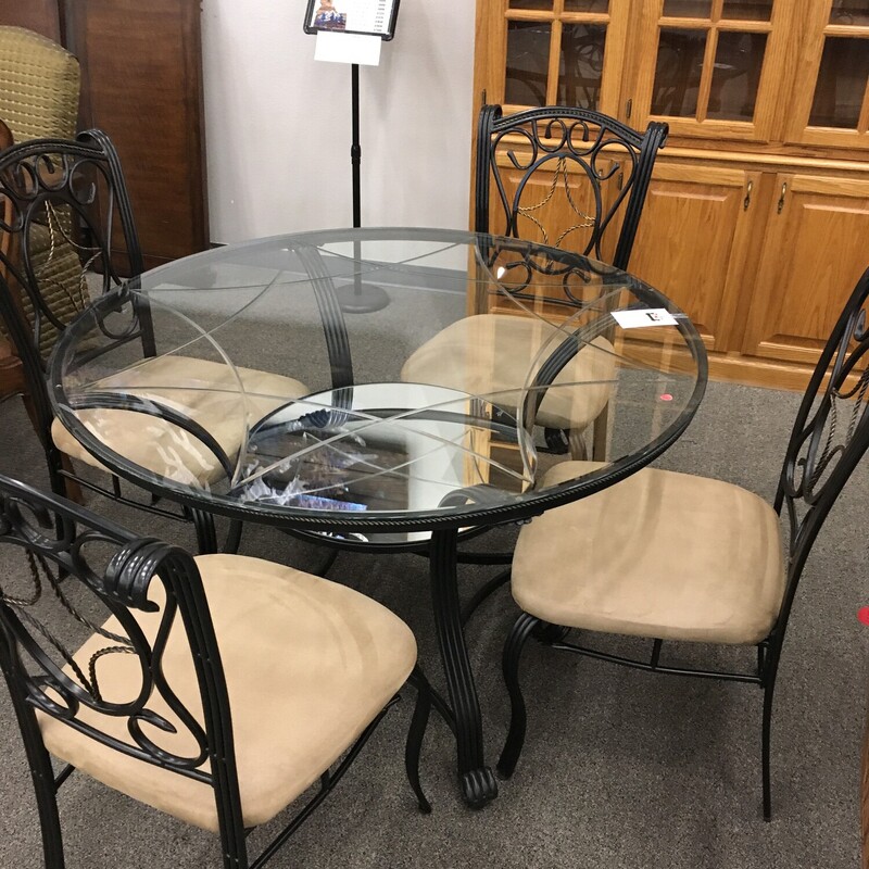 Glass  Table W/ 4 Chairs