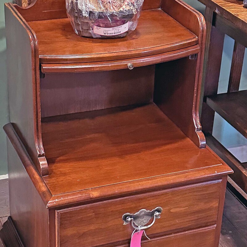 Pennsylvania  House Nightstand
with Two Drawers, Cubby and Pullout Tray
19 In Wide x 16 In Deep x 32 In Tall.