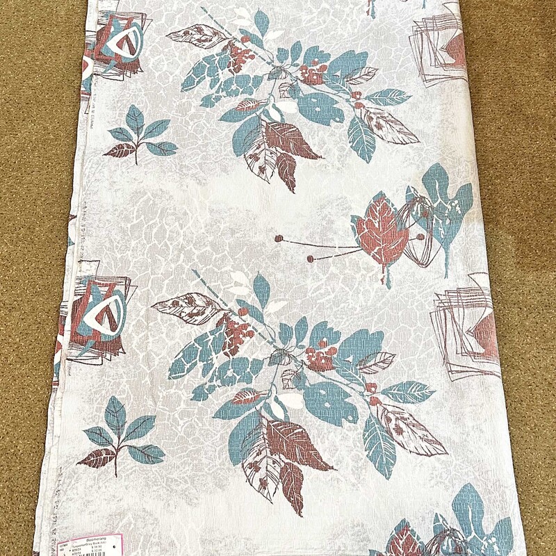 Vintage Turquoise/Gray Barkcloth
46 In x 78 In.