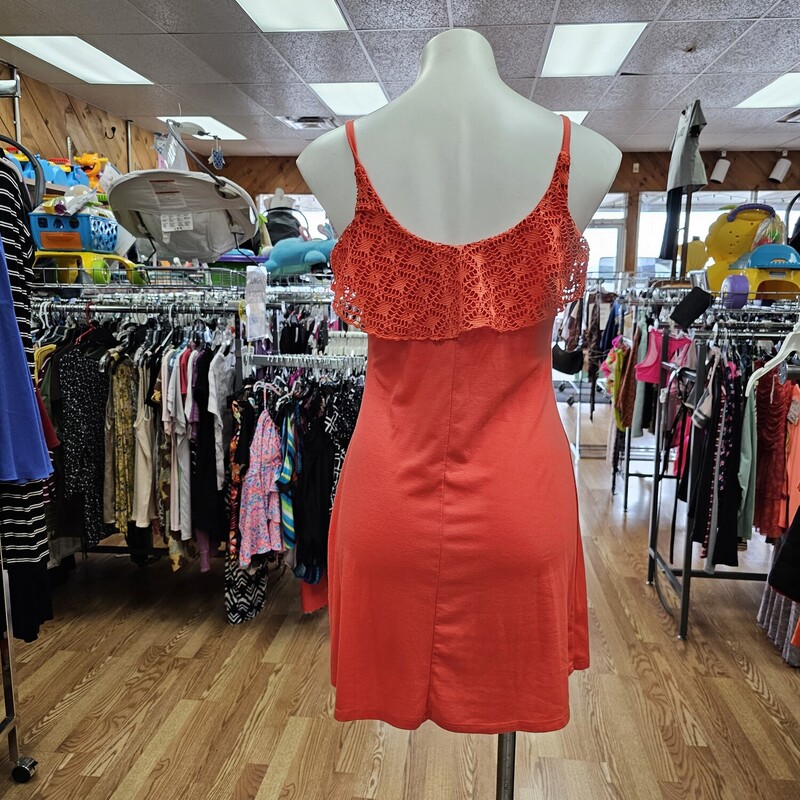 XHILERATION DRESS, ORANGE, Size: SMALL