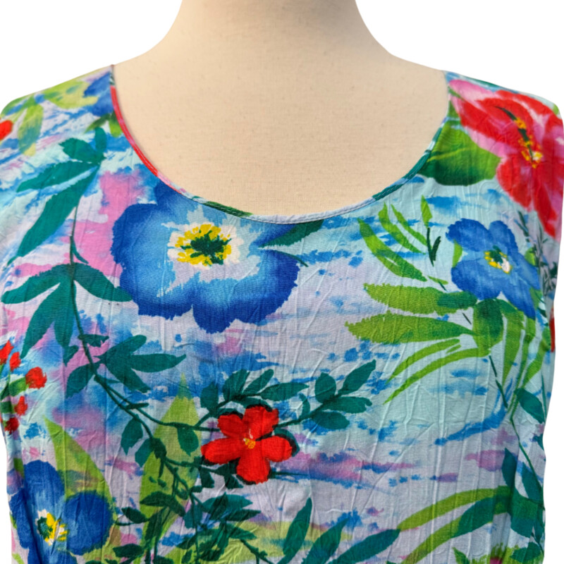 Jams World Dress<br />
Petite Fleur Design<br />
Sleeveless<br />
Aqua, Red, Blue, Pink, Green, Lime, and Lilac<br />
Size: XL