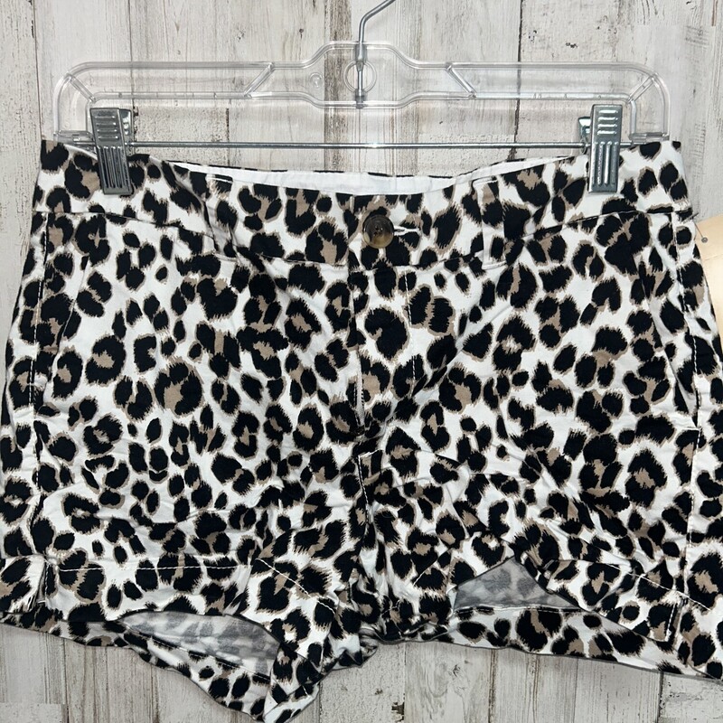 Sz4 Cheetah Button Shorts, White, Size: Ladies S