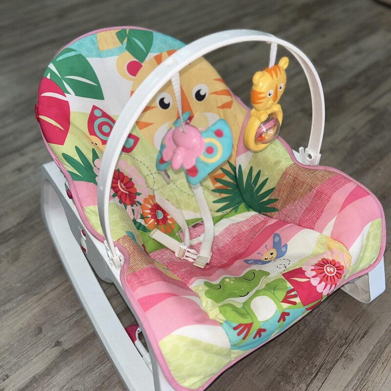 Pink Lion Baby Bouncer