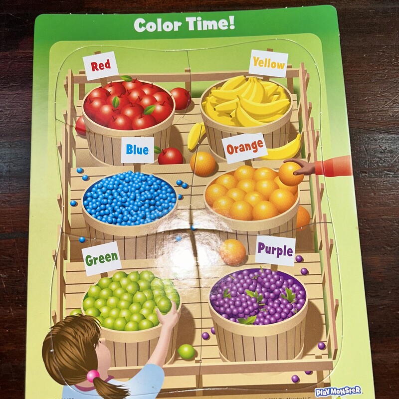 Color Time Fruit Puzzle, Green, Size: Toys