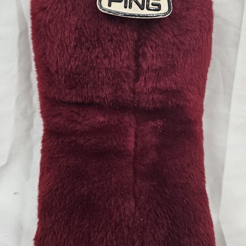 Ping Club Head Cover, Red, Size: 3, pre-owned, fuzzy