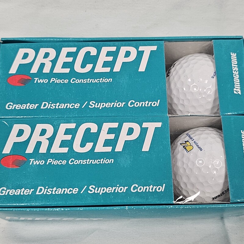 Bridgestone Precept 2 Piece Construction Golf Balls, 6ct, New, Distance Balls