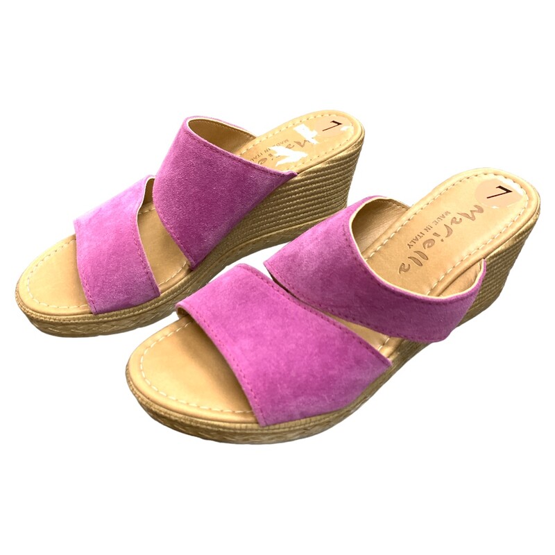 Mariella Wedges Italy, Purple, Size: 7