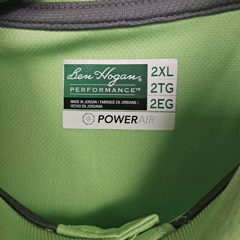 Ben Hogan Performance Power Air Golf Polo, Lime, Mens Size: 2XL, Like New