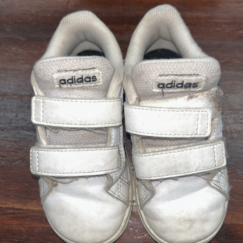 7 White Velcro Sneaker, White, Size: Shoes 7