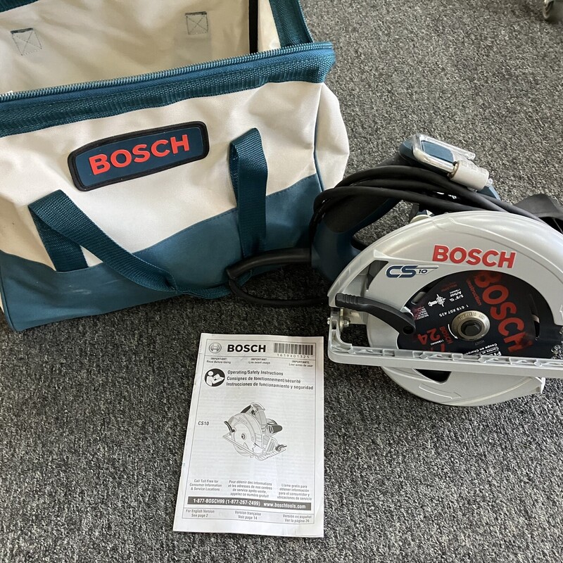 Circular Saw, Bosch, CS10
7-1/4in with bag and manual
