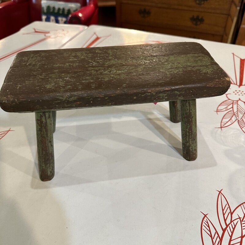 VTG Small Wooden Stool,
 Size: 12 x 5.5 x 6.5
This may be small but it is such a
great looking stool!
Very solid - natural patina.  Perfect for
a riser!