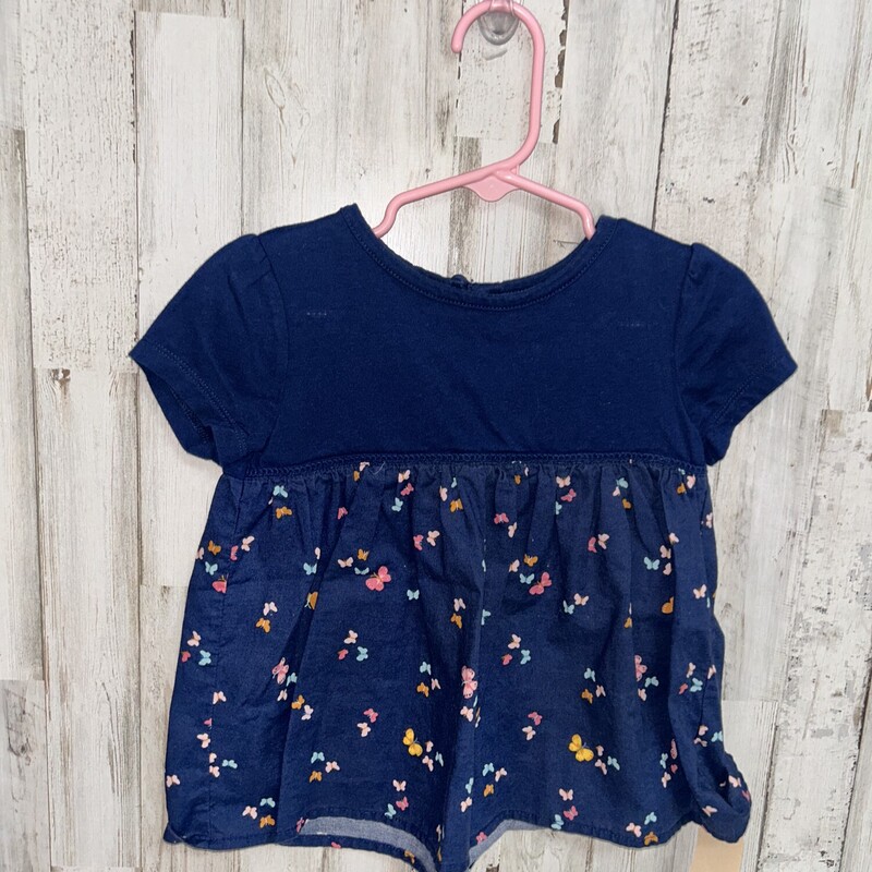 3T Navy Butterfly Top, Navy, Size: Girl 3T
