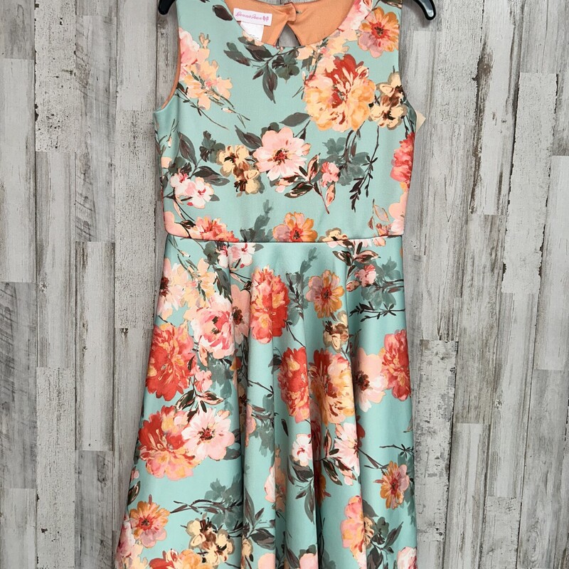 16 Mint Floral Dress, Green, Size: Girl 10 Up