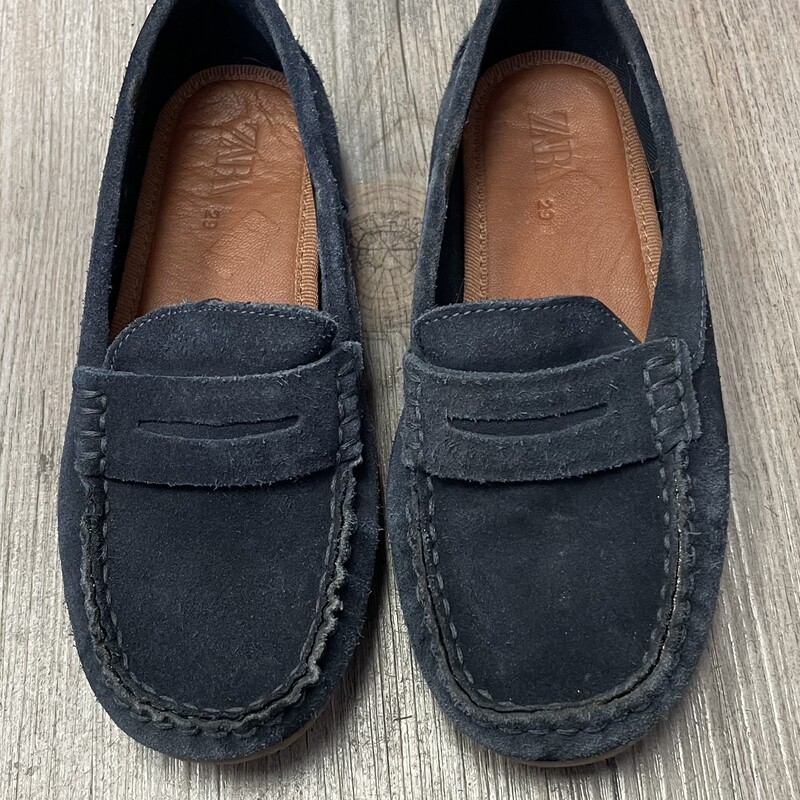 Zara Suede Loafers, Navy, Size: 11Y