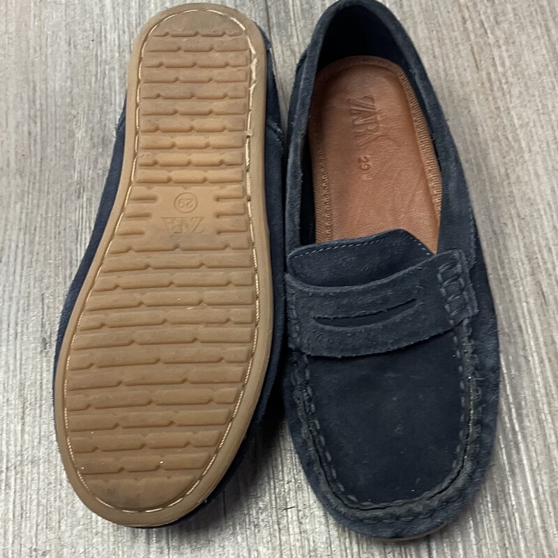 Zara Suede Loafers, Navy, Size: 11Y