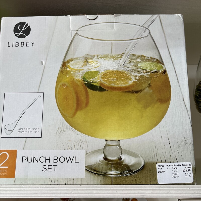 Punch Bowl & Server
Clear