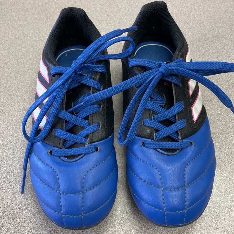 Adidas Soccer Cleats, Blue, Size: 10.5T