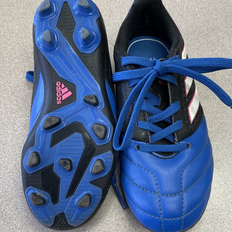 Adidas Soccer Cleats, Blue, Size: 10.5T