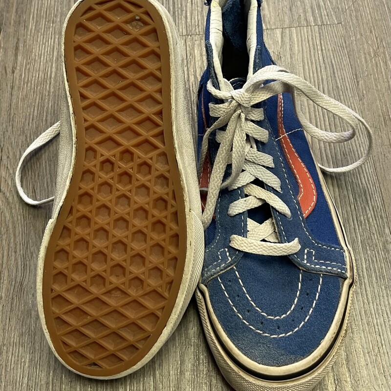 Vans Suede Hightop Shoes, Blue, Size: 11Y