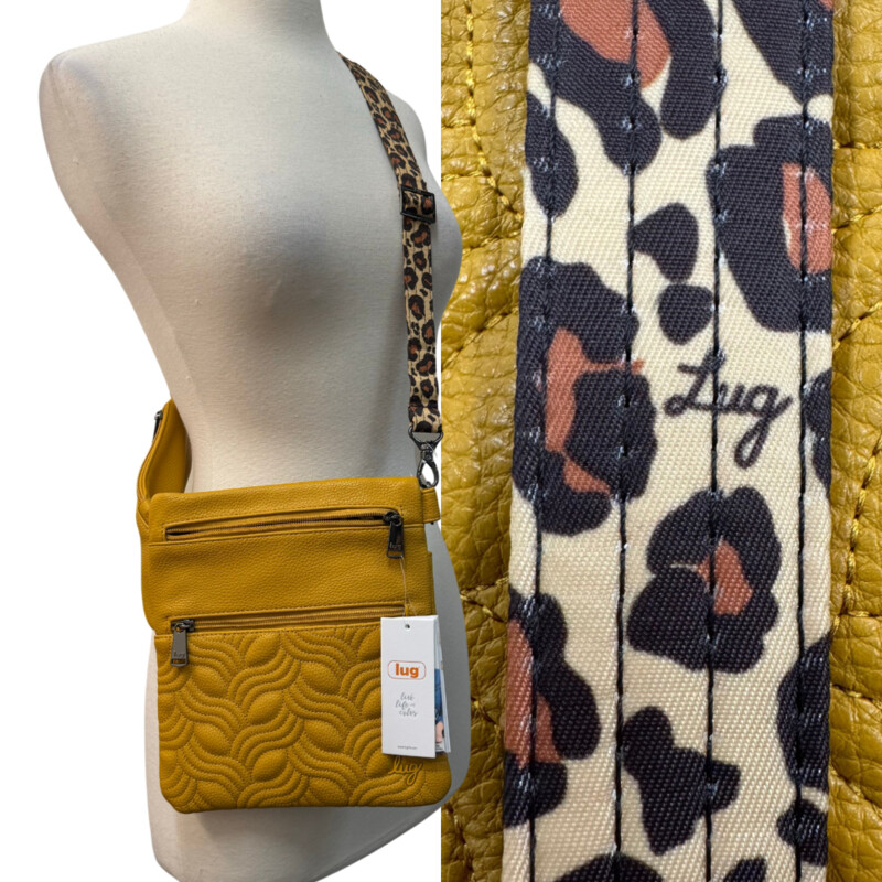 New Lug Skipper Crossbody<br />
RFID Protected<br />
Soft Lined Cellphone Pocket<br />
Quick Access Soft Pocket<br />
Vegan Leather<br />
Color: Amber