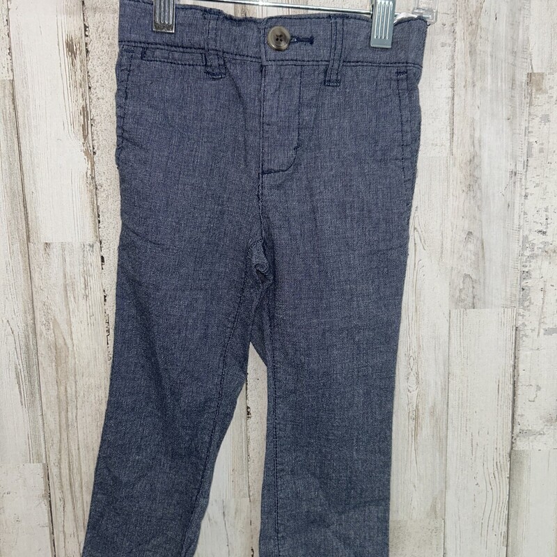 2T Chambray Button Pants, Blue, Size: Boy 2T-4T