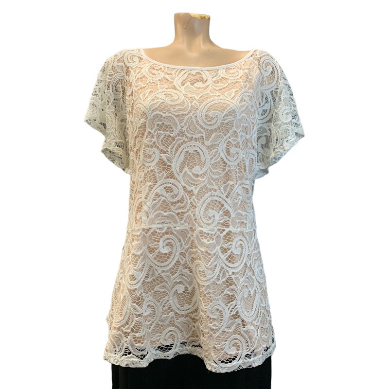 Suzanne Betro Top, Ivory/pe, Size: 2X