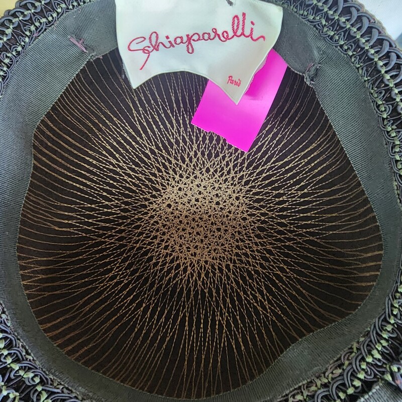 Vtg Schiaparelli Paris Hat, Brown, Size: Ladies<br />
Contact store ofr shipping. Several other vintage hats available.