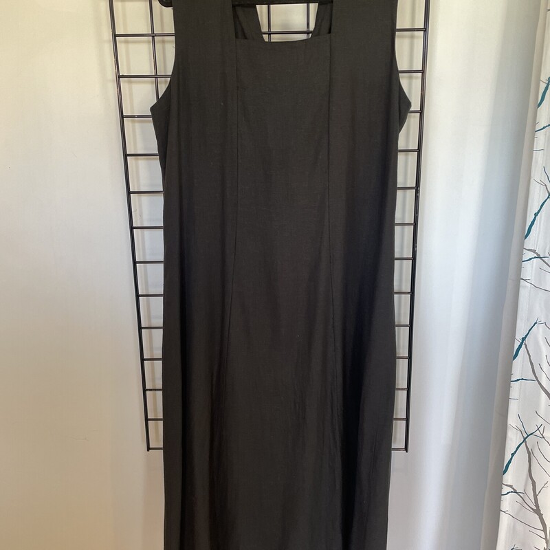 Jessica Linen/rayon Dress, Black, Size: 18