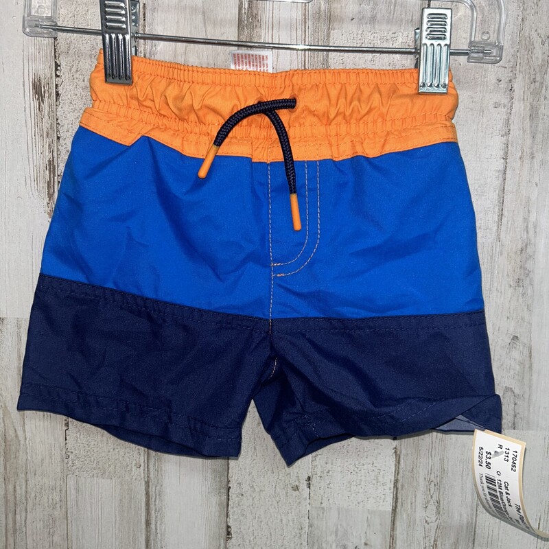 12M Blue/Orange Swim Shor, Blue, Size: Boy 12-24m