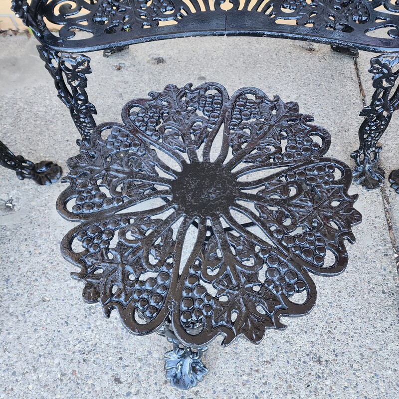 Antique Cast Iron Garden Set, Black, Size: 4 Pieces