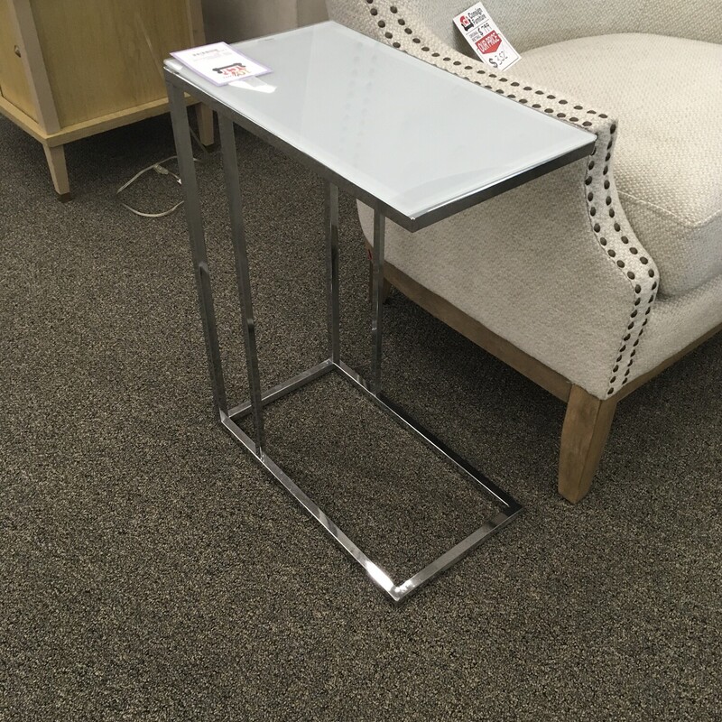 Silver/ Glass End Table