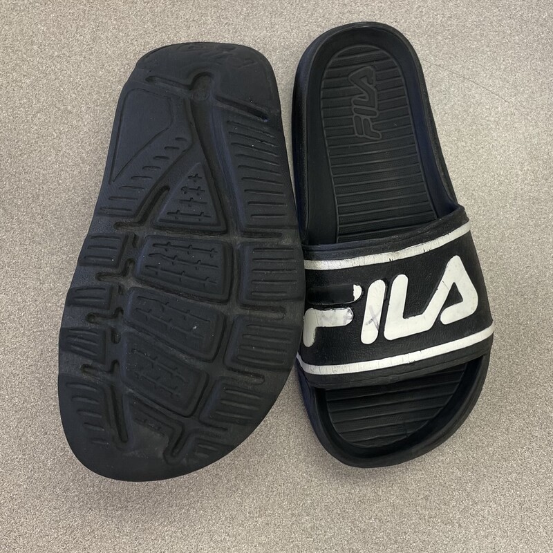 Fila Slides, Black, Size: 11Y